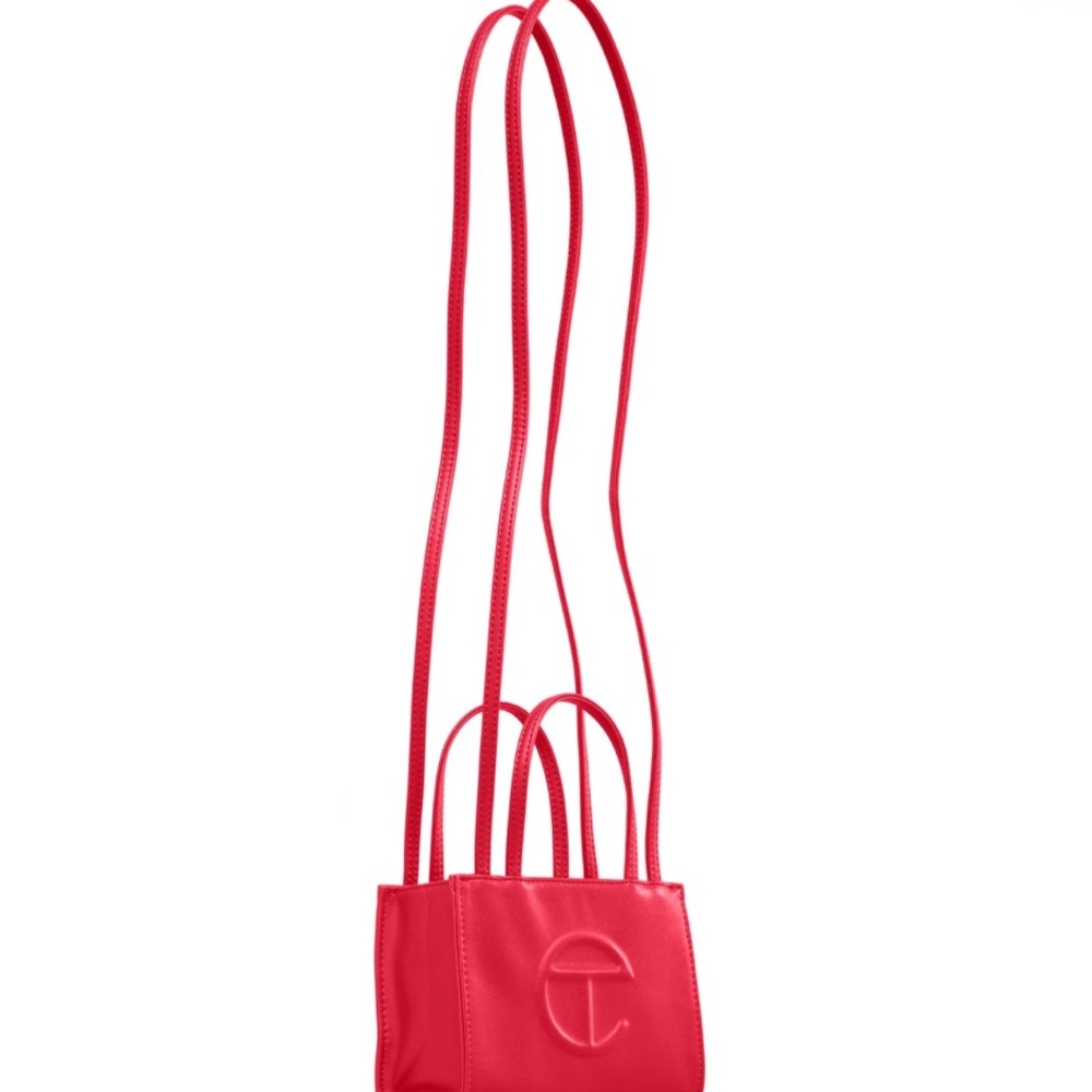 Telfar Red Mini Bag with Structured Design and Adjustable Strap NEW - Picture 2 of 3
